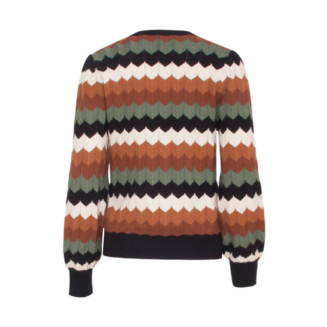 Smashed Lemon 23595 retro grafische gebreide top | 23595-998-3XL large