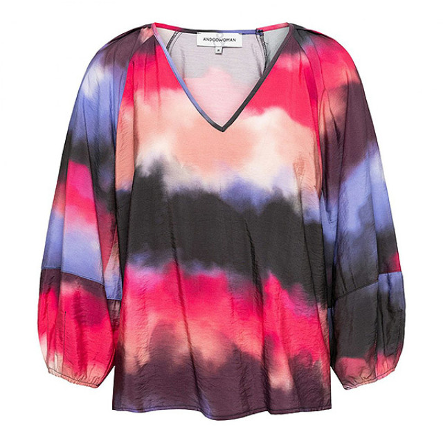 &Co Woman &co women blouse eden watercolor pink multi Eden Watercolor - Pink multi large