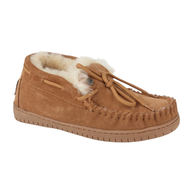 Warmbat Bunya suede cognac dames pantoffel (gesloten hiel) Warmbat BNY341025 large