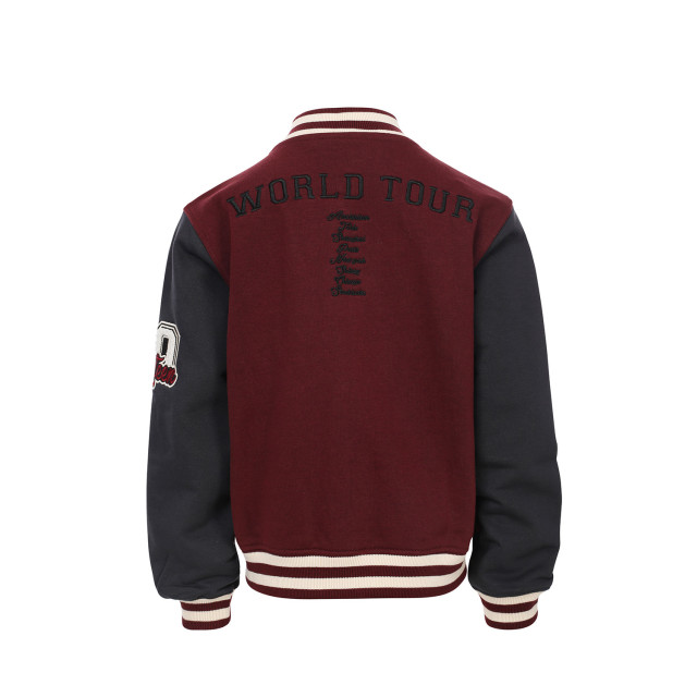 Looxs Revolution Baseball vest bordeaux/antraciet voor meisjes in de kleur 2432-5344-369 large