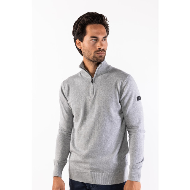 PRESLY & SUN Lewis zip knitted pullover PS-LEWIS-GRY-L large