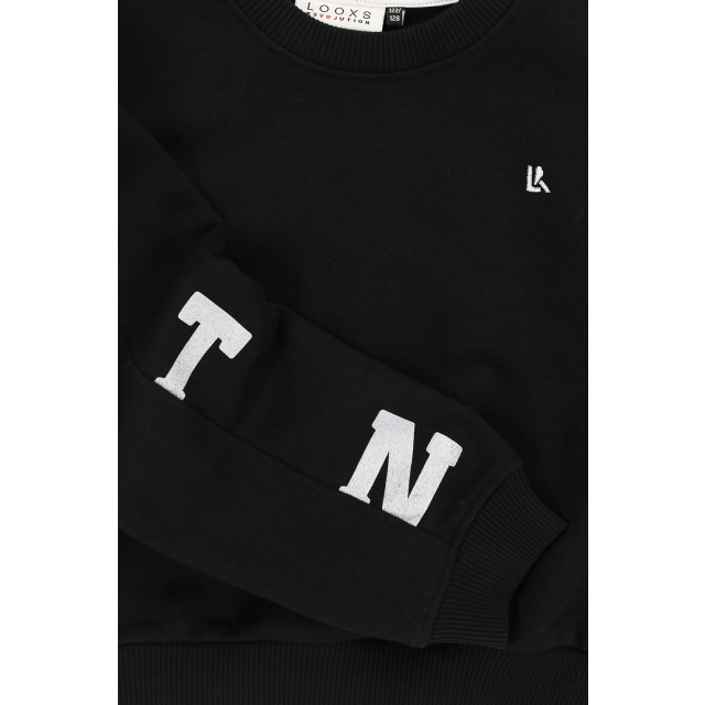 Looxs Revolution Sweater logo backprint black voor meisjes in de kleur 2433-5320-099 large