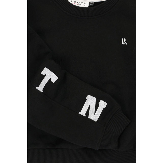 Looxs Revolution Sweater logo backprint black voor meisjes in de kleur 2433-5320-099 large