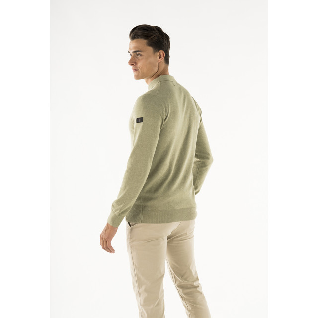 PRESLY & SUN Brad long sleeve knitted polo PS-BRAD-WAS-M large
