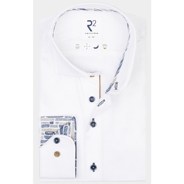 R2 Amsterdam Casual hemd lange mouw white fine twill 126.wsp.037/004 181849 large