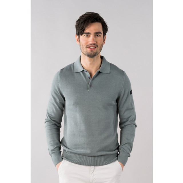 PRESLY & SUN Brad long sleeve knitted polo PS-BRAD-BLG-L large