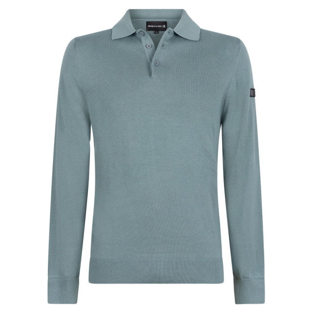 PRESLY & SUN Brad long sleeve knitted polo PS-BRAD-BLG-L large