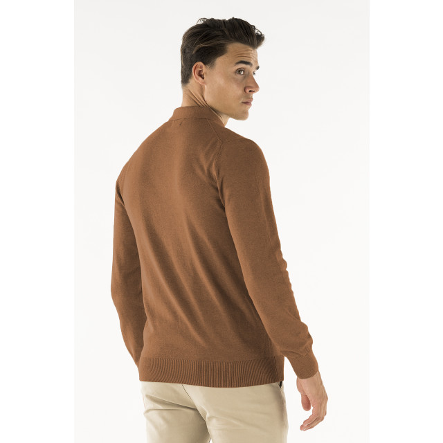 PRESLY & SUN Brad long sleeve knitted polo PS-BRAD-CAM-XL large