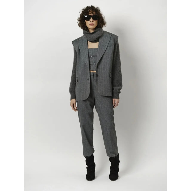 Dante 6 D6 avenue herringbone waistcoat D6 Avenue Herringbone Waistcoat/949 Graphite large