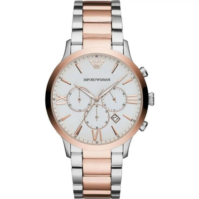 Emporio Armani / brons stalen chronograaf heren horloge Emporio Armani Zilver / Brons Stalen Chronograaf Heren Horloge large