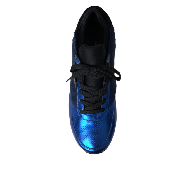 Dolce and Gabbana Zwart kalfsleren sneakers Dolce & Gabbana Blauw Zwart Kalfsleren Sneakers large