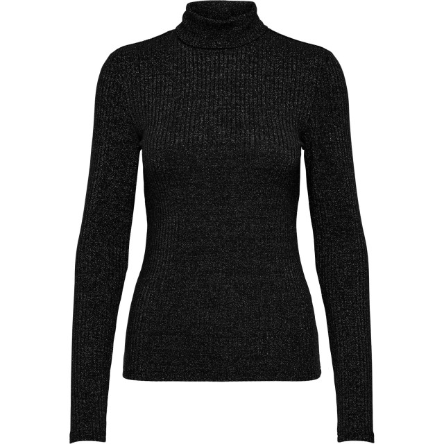 Only Onlbianca l/s roll neck top jrs black/silver glitt 15333307-177911002 large