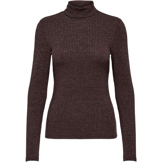 Only Onlbianca l/s roll neck top jrs black coffee/silve 15333307-177943002 large