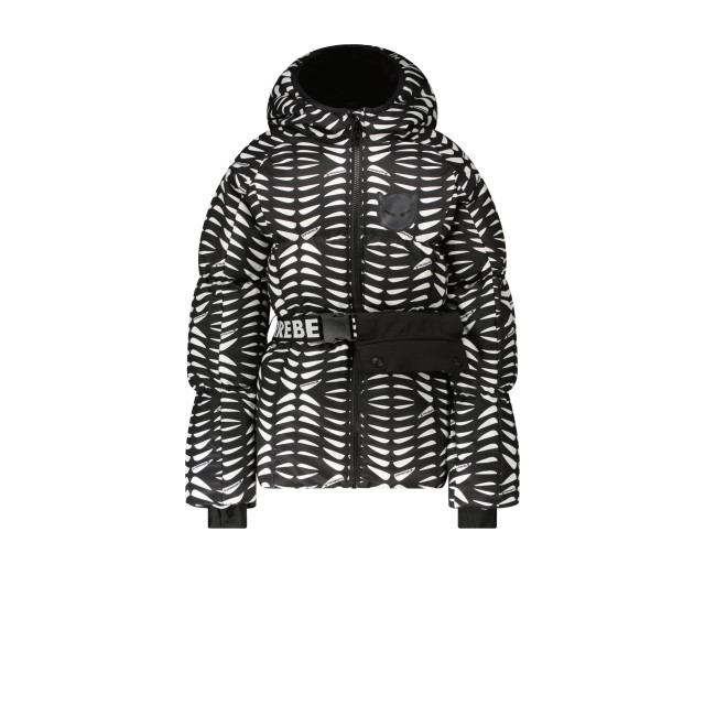 SuperRebel puff girls fleece hooded jacket jack ski meisjes - 067944_999-176 large