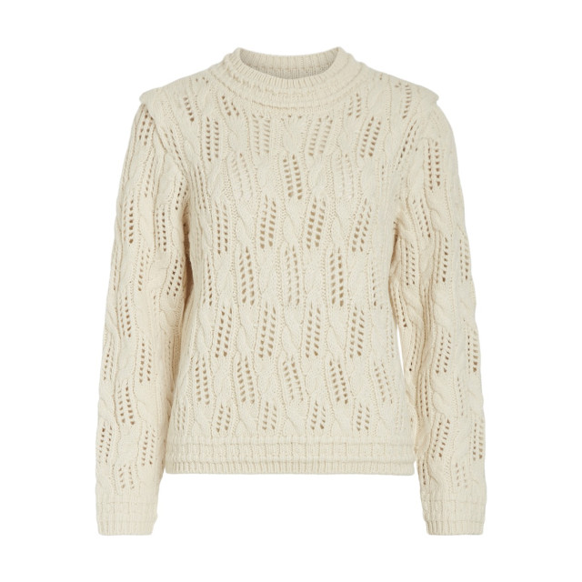 Vila Viovirina o-neck ls detail knit top ecru 4219.03.0691 large