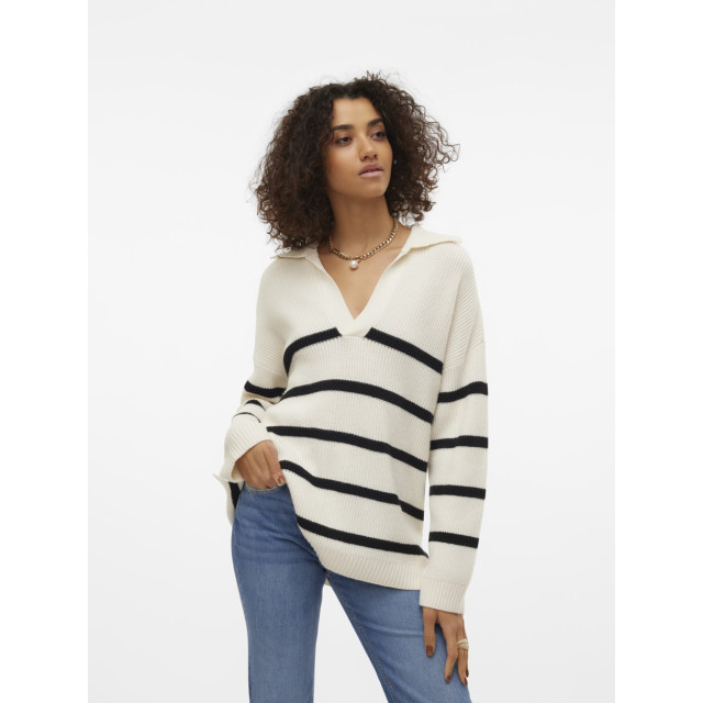 Vero Moda Vmluna ls v-neck long pullover ga b ecru dessin 4219.08.0036 large