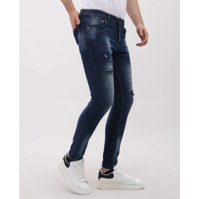 Mario Morato Strakke spijkerbroek slim fit jeans met scheuren mm MM-S-1979/100 large