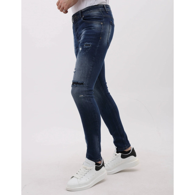 Mario Morato Strakke spijkerbroek slim fit jeans met scheuren mm MM-S-1979/100 large