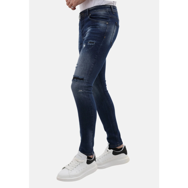 Mario Morato Strakke spijkerbroek slim fit jeans met scheuren mm MM-S-1979/100 large