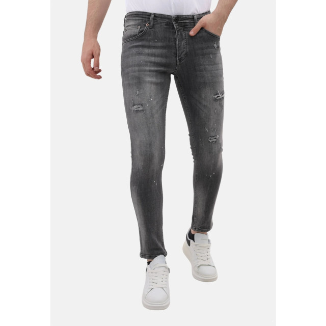 Mario Morato Stonewashed slim fit jeans met scheuren mm MM-S-1979/115 large