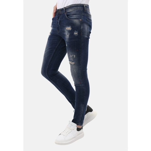 Mario Morato Spijkerbroek slim fit met verfspatten mm MM-S-1979/105 large