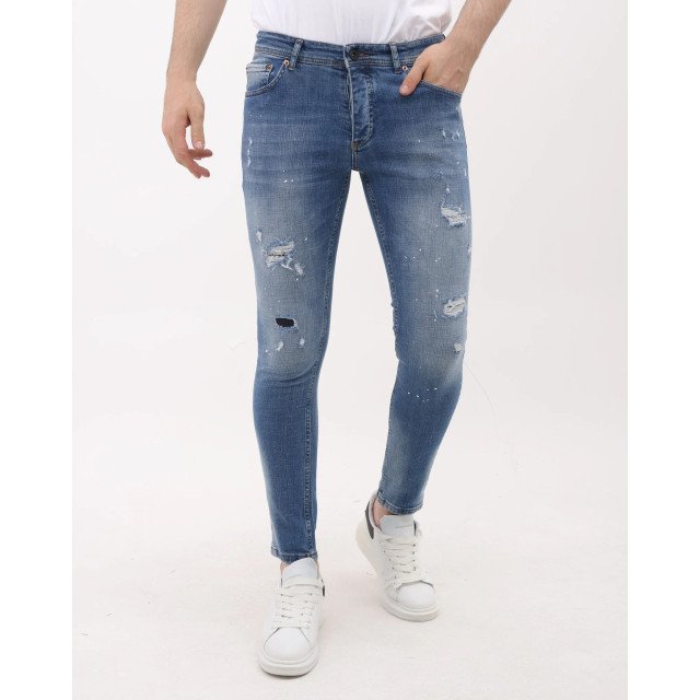 Mario Morato Ripped jeans slim fit met verfspatten mm MM-S-1979/106 large