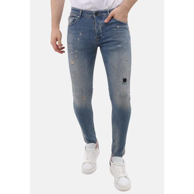 Mario Morato Sim fit stretch jeans met scheuren mm MM-S-1979/104 large