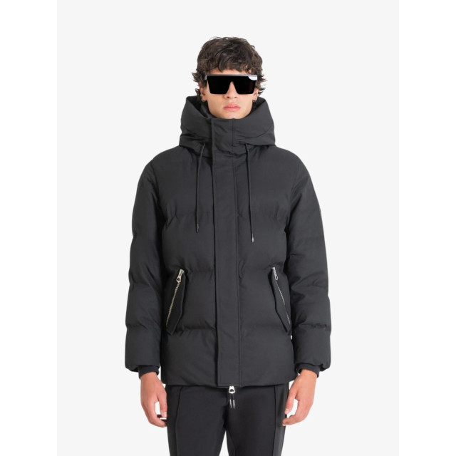 Antony Morato Mannen winterjas in dobby techno fabric with contrast in washed MMCO00885-FA600273-9000 large