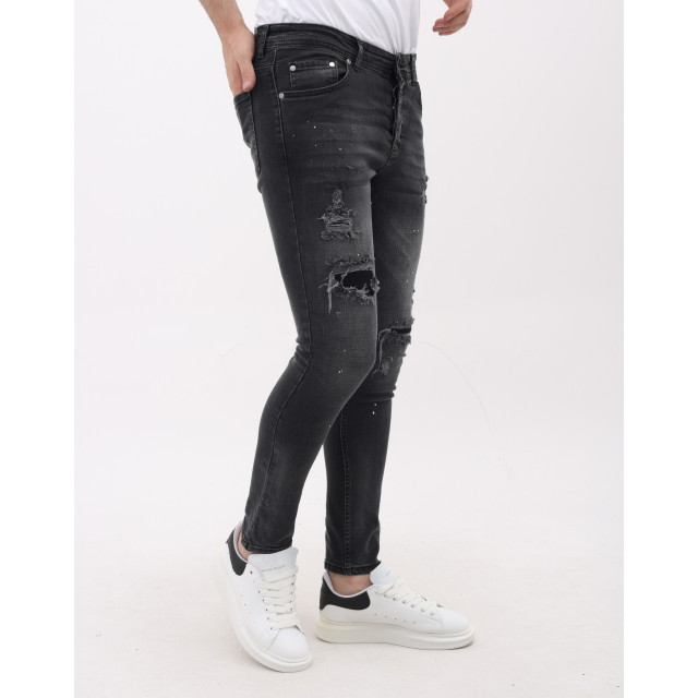 Mario Morato Spijkerbroek slim fit jeans met verfspatten mm MM-S-1979/114 large