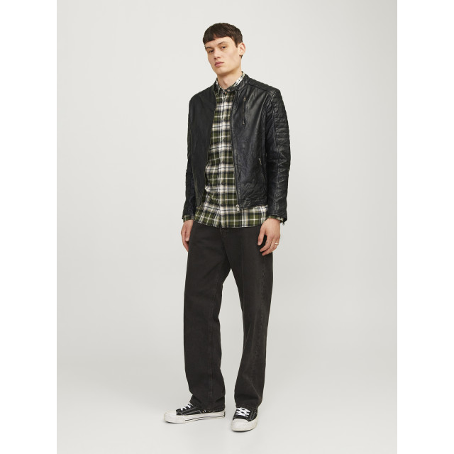 Jack & Jones Richard leather jacket 12262456-BLK-M large