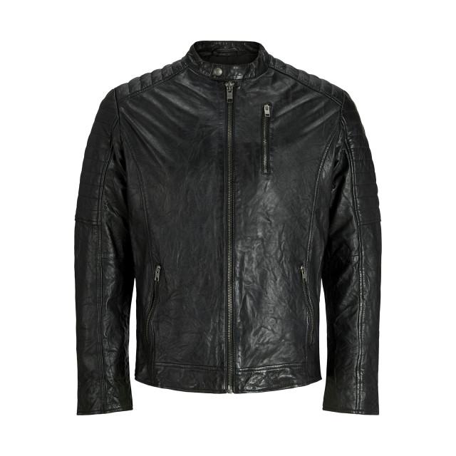 Jack & Jones Richard leather jacket 12262456-BLK-M large
