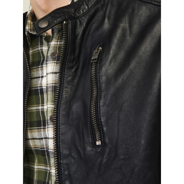 Jack & Jones Richard leather jacket 12262456-BLK-M large
