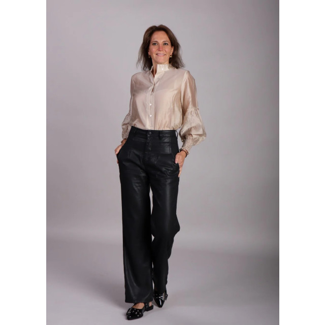 Moss Copenhagen Champagne satijnlook blouse ruffle details kitlyn romina 8970099687752 large