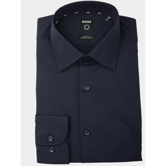 Hugo Boss Boss men business (black) business hemd lange mouw h-hank navy 10219212 50469345/404 166966 large