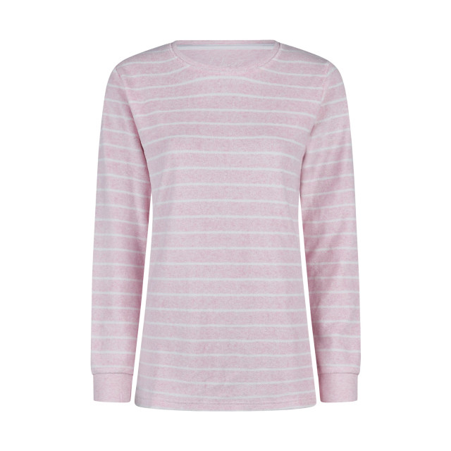 By Louise Dames winter pyjama set lang badstof gestreept roze BL-490-02 large