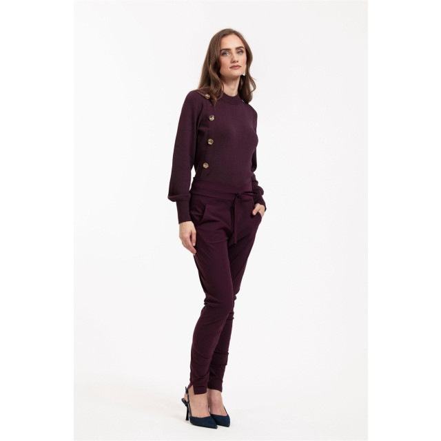 Studio Anneloes Lovis button pullover aubergine 4219.54.0017 large