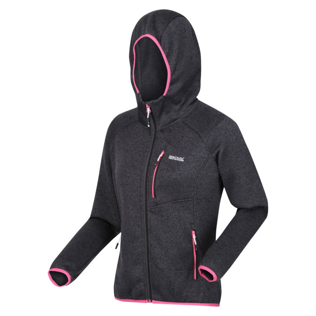 Regatta Dames newhill marl fleecejas met capuchon UTRG8830_sealgreyflamingopink large
