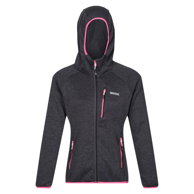 Regatta Dames newhill marl fleecejas met capuchon UTRG8830_sealgreyflamingopink large