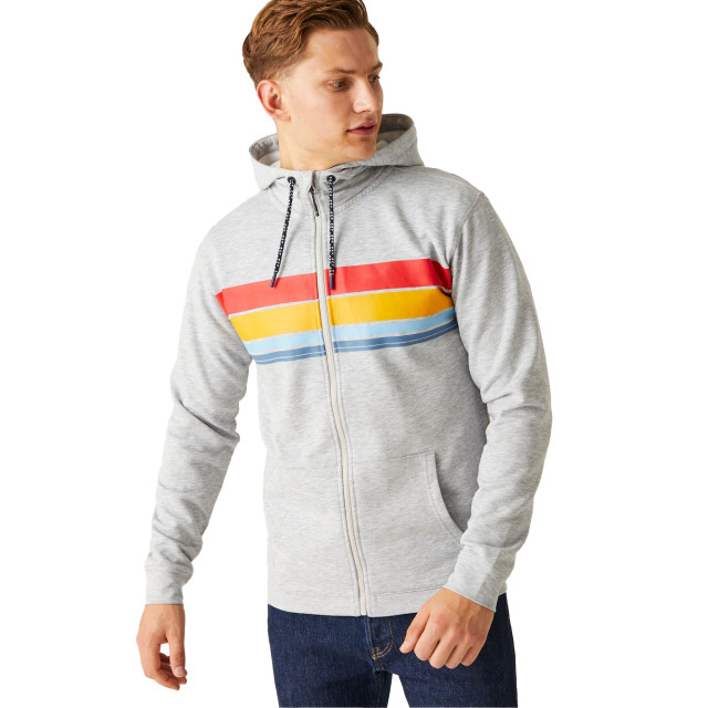 Regatta Heren shorebay ii full zip hoodie UTRG10643_silvergreymarl large