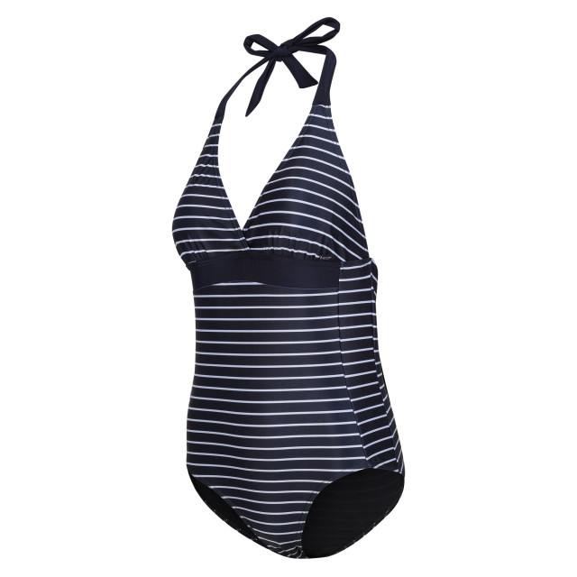 Regatta Dames flavia ii gestreept eendelig zwempak UTRG10624_navywhite large