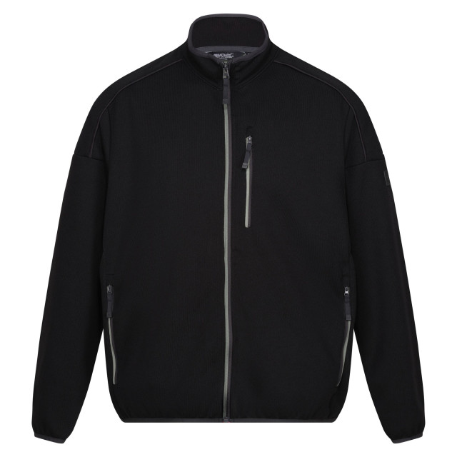 Regatta Heren kassam marl full zip fleecejack UTRG10217_blackagavegreenmarl large