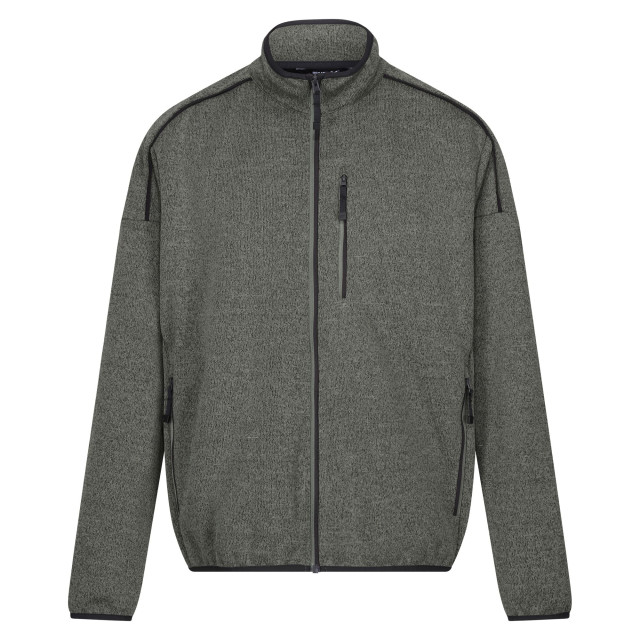 Regatta Heren kassam marl full zip fleecejack UTRG10217_agavegreenblackmarl large