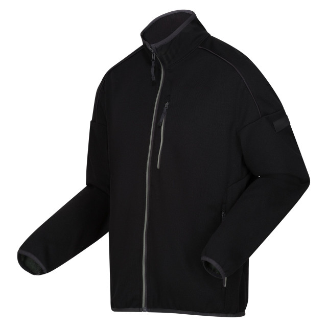Regatta Heren kassam marl full zip fleecejack UTRG10217_blackagavegreenmarl large