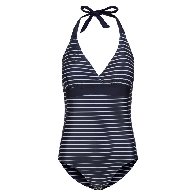 Regatta Dames flavia ii gestreept eendelig zwempak UTRG10624_navywhite large