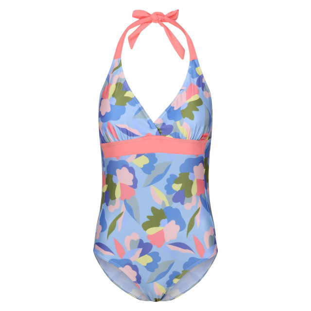 Regatta Dames flavia ii abstract gebloemd eendelig zwempak UTRG10625_bluegreenpink large