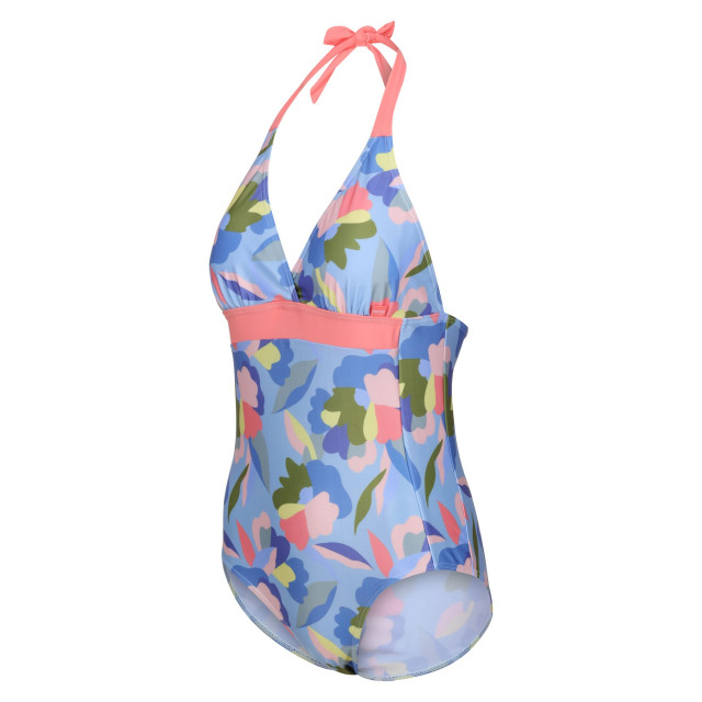 Regatta Dames flavia ii abstract gebloemd eendelig zwempak UTRG10625_bluegreenpink large