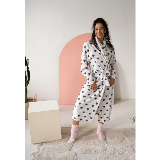 By Louise Fleece badjas dames hartjes BL-402-02 large