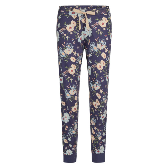 By Louise Dames pyjama set jersey katoen gebloemd oranje blauw BL-474-02 large