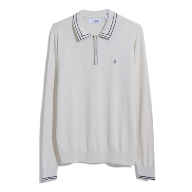 Original Penguin Polo 1/4 zip earl sweater white OPGF3125/P252 large Original Penguin Polo 1/4 zip earl sweater white OPGF3125/P252 large