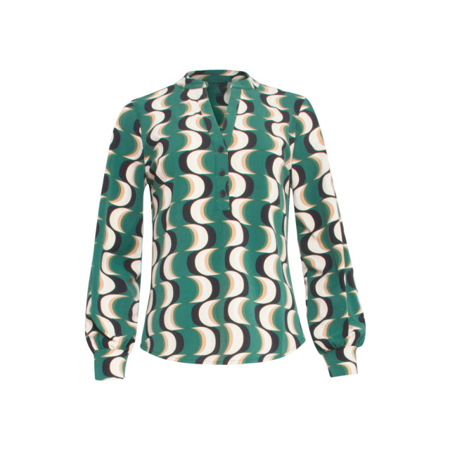 Smashed Lemon 24821 retro grafisch geprint travel kwaliteit blouse | 24821-998-XL large